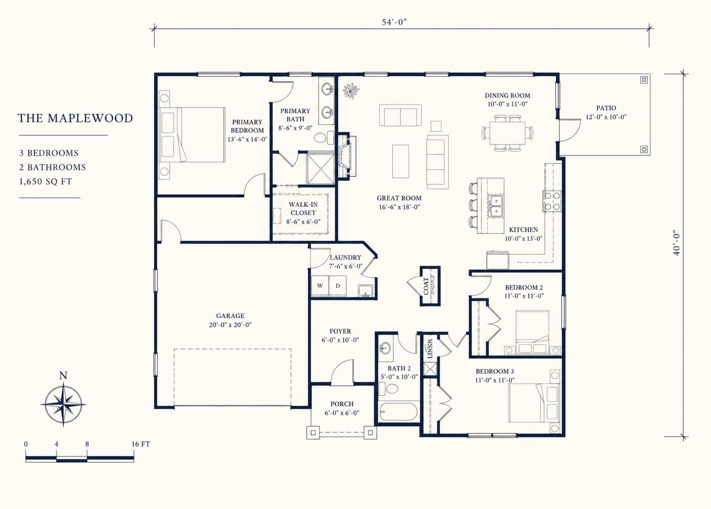 Detailed residential floor plan